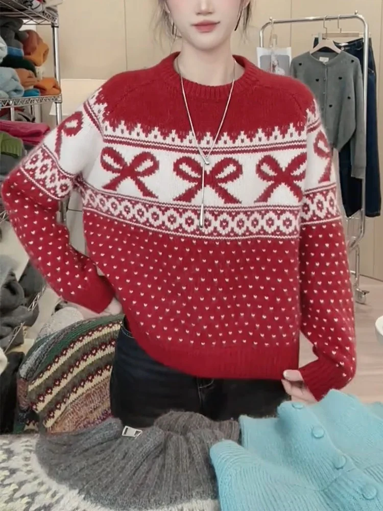 Christmas Theme Knitted Sweater Fashionable Casual Style Winter Season Large Size Women's Clothing Christmas Cross Year Sweater
Christmas Theme Knitted Sweater Fashionable Casual Style Winter Season Large Size Women's Clothing Christmas Cross Year Sweater