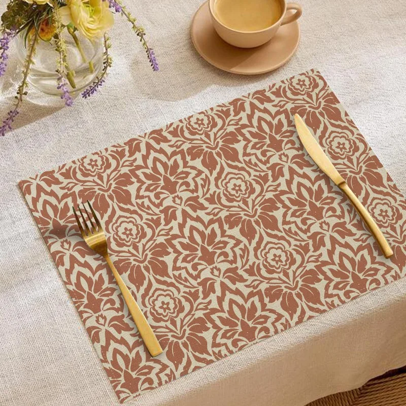 1PCS Set Luxury Table Mats Dining Table Elegant Leaf Fan Stripe Red Wave Polka Dot Pattern Placemats Golden Utensils Home Decor
1PCS Set Luxury Table Mats Dining Table Elegant Leaf Fan Stripe Red Wave Polka Dot Pattern Placemats Golden Utensils Home Decor
