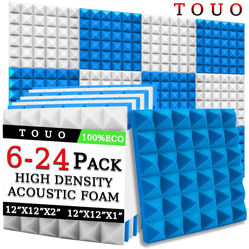 TOUO Pyramid Acoustic Foam 6/12/24 Pcs Sound Absorbing Soundproof Material Studio Acoustic Treatment Soundproofing Sponge Pad
TOUO Pyramid Acoustic Foam 6/12/24 Pcs Sound Absorbing Soundproof Material Studio Acoustic Treatment Soundproofing Sponge Pad