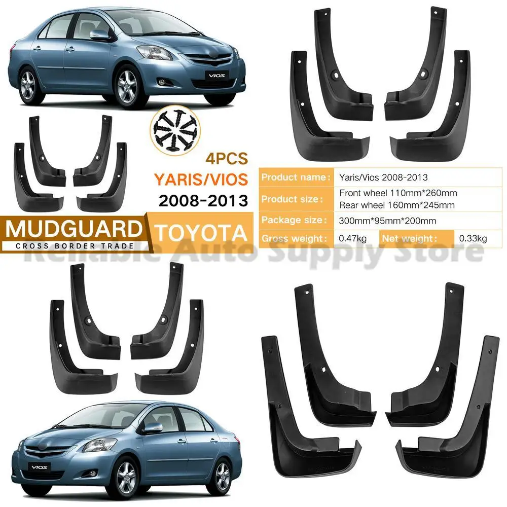 For Toyota Vios YARIS 4-Dr Sedan 2006-2012 08-13 Mudguard Trim High Quality Durable Protection Reliable Performance 
For Toyota Vios YARIS 4-Dr Sedan 2006-2012 08-13 Mudguard Trim High Quality Durable Protection Reliable Performance