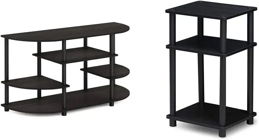 Furinno Jaya Simple Design Corner TV Stand, Espresso/Black & Just 3-Tier End Table, 1-Pack, Americano/Black
Furinno Jaya Simple Design Corner TV Stand, Espresso/Black & Just 3-Tier End Table, 1-Pack, Americano/Black