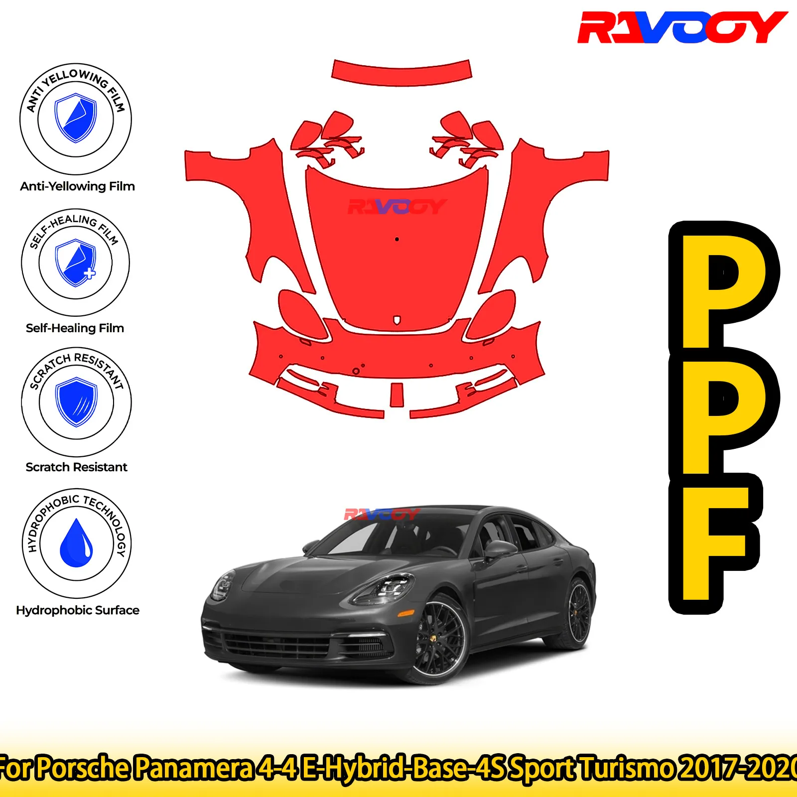 For Porsche Panamera 4-4 E-Hybrid-Base-4S Sport Turismo 2017-2020 Glossy Matte Black Precut front PPF Kit Paint Protection Film
For Porsche Panamera 4-4 E-Hybrid-Base-4S Sport Turismo 2017-2020 Glossy Matte Black Precut front PPF Kit Paint Protection Film