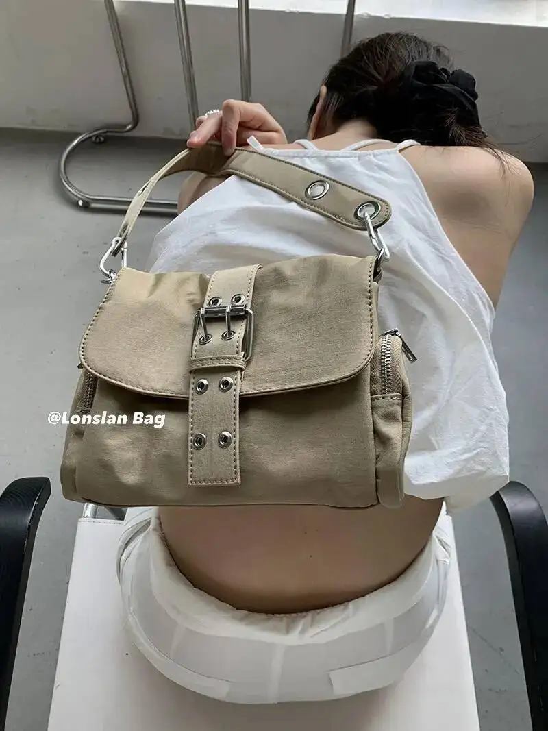 Bloom Vintage Nylon Khaki Shoudler Women Hot Girls Square Underarm Bag Female Haruku Casual Crossbody Bags Handbag Y2k
Bloom Vintage Nylon Khaki Shoudler Women Hot Girls Square Underarm Bag Female Haruku Casual Crossbody Bags Handbag Y2k