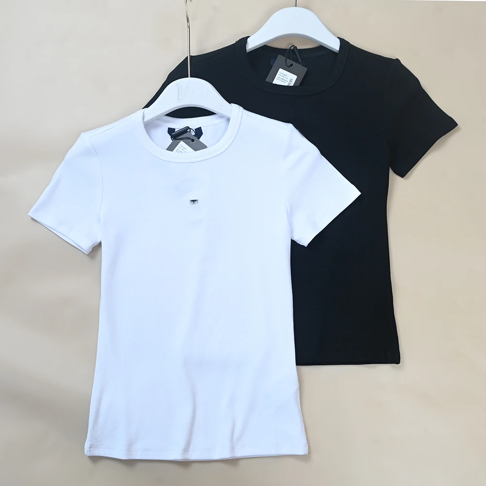Slim Fit round Neck Short Sleeve T-Shirt Women's Embroidered Label Elastic Thread Casual Style Cotton Fabric Summer 2026
Slim Fit round Neck Short Sleeve T-Shirt Women's Embroidered Label Elastic Thread Casual Style Cotton Fabric Summer 2026