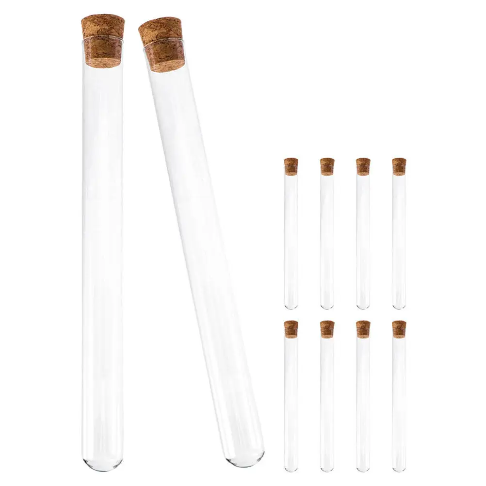 10Pcs Glass Storage Tube with Cork Stopper Heat Resistant Test Tube for Lab Research Teaching Candy
10Pcs Glass Storage Tube with Cork Stopper Heat Resistant Test Tube for Lab Research Teaching Candy