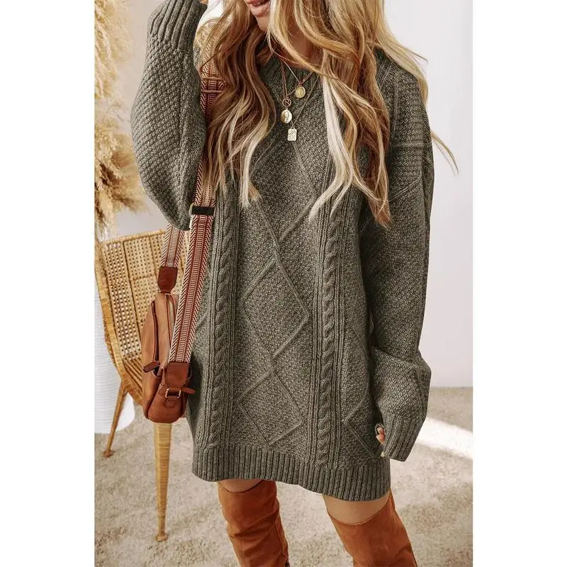 Loose Knit Sweater Dress W 15742 Comfortable Unisex Knitwear Dress for City Walk Seven Sleeve Long Other Material 100%
Loose Knit Sweater Dress W 15742 Comfortable Unisex Knitwear Dress for City Walk Seven Sleeve Long Other Material 100%