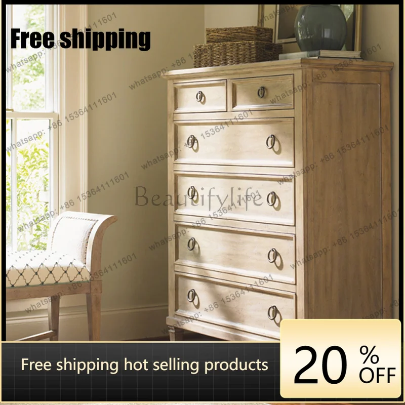 LD simple American solid wood chest retro old porch small apartment dresser customization
LD simple American solid wood chest retro old porch small apartment dresser customization