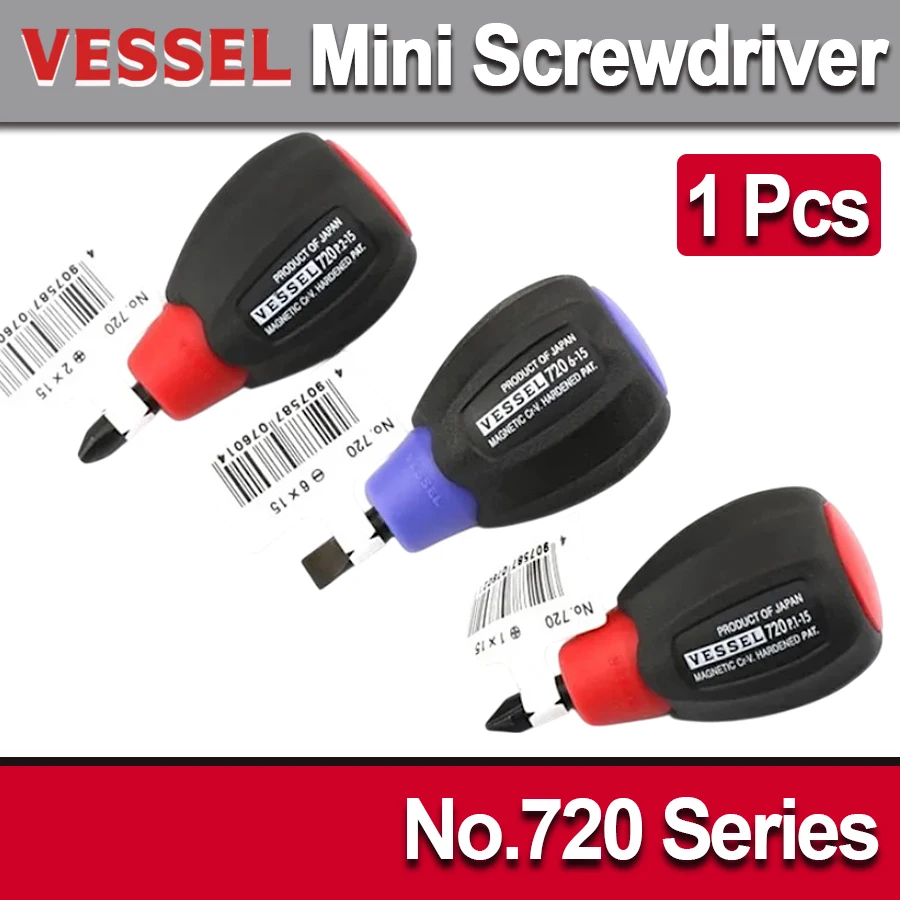VESSEL 1Pcs Mini Short Handle Screwdriver with Non-slip Handle for Phillips & Slotted Screws Hand Tool No.720 Series
VESSEL 1Pcs Mini Short Handle Screwdriver with Non-slip Handle for Phillips & Slotted Screws Hand Tool No.720 Series