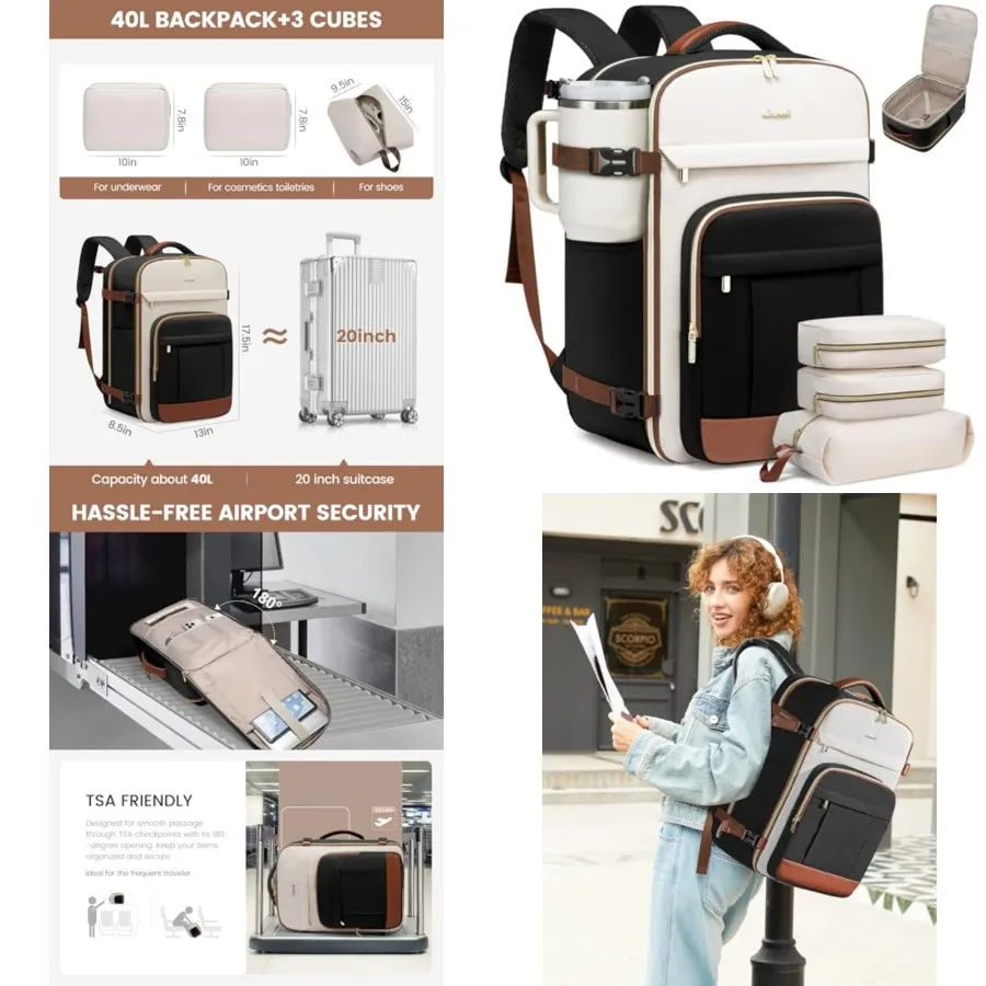 40L Travel Backpack for Women and Men - 17.3 Inch Carry On Backpack and Personal Item Backpack for Airlines, Spacious and Durab
40L Travel Backpack for Women and Men - 17.3 Inch Carry On Backpack and Personal Item Backpack for Airlines, Spacious and Durab