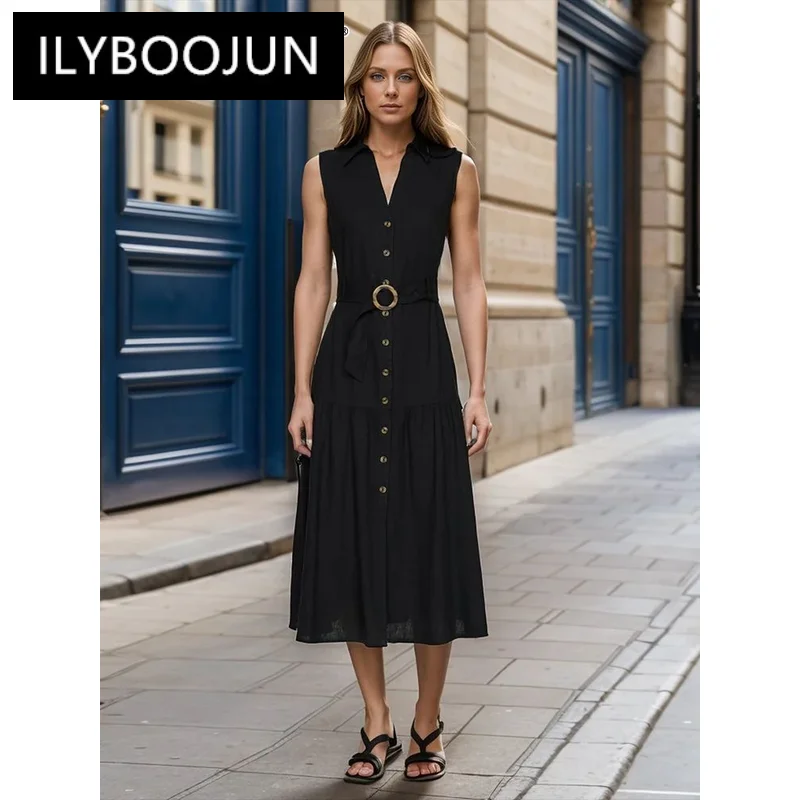 ILYBOOJUN Solid Casual Patchwork Belt Dress For Women V Neck Sleeveless High Waist Spliced Button Slim Dresses Female Fashion
ILYBOOJUN Solid Casual Patchwork Belt Dress For Women V Neck Sleeveless High Waist Spliced Button Slim Dresses Female Fashion