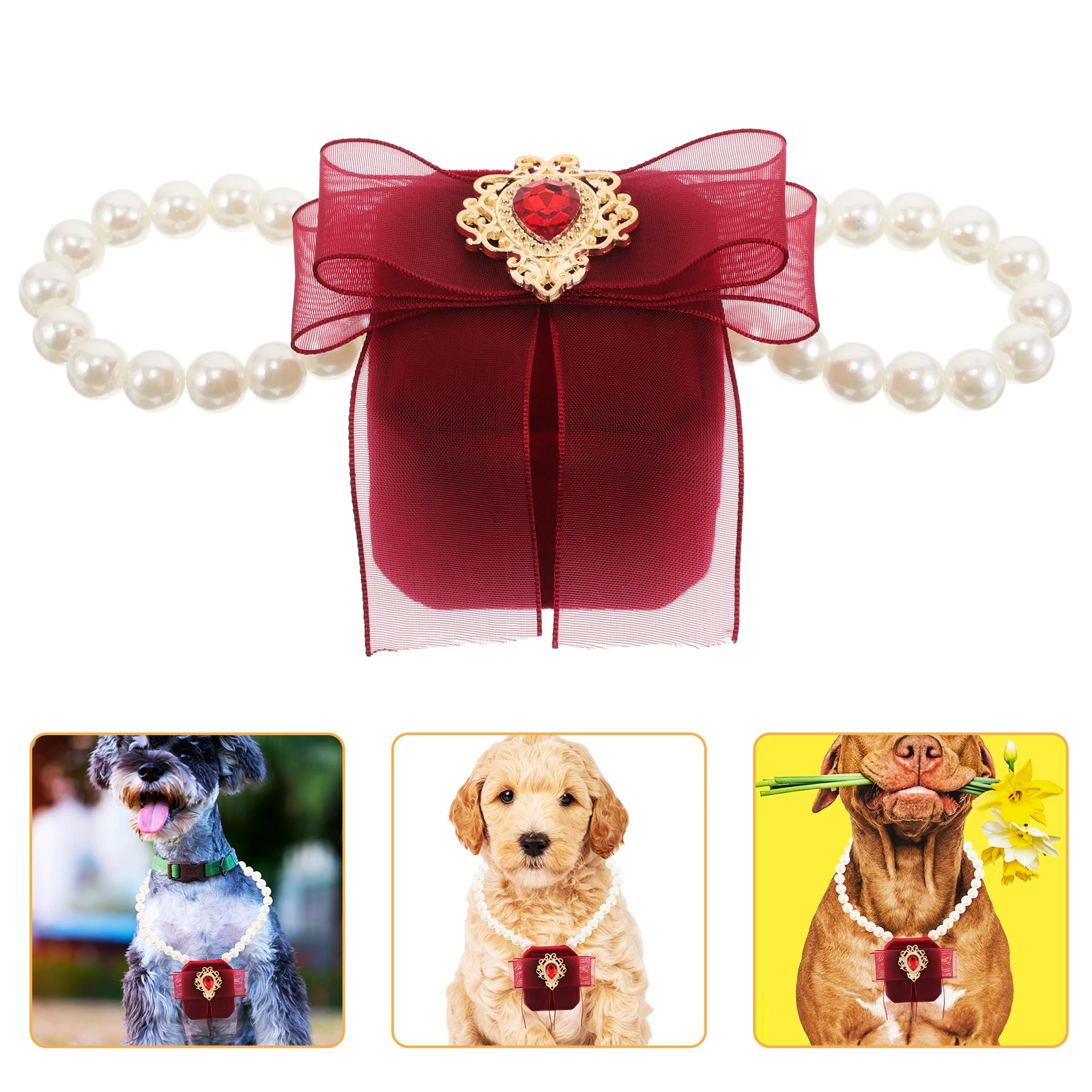 Elegant Ring Box Pet Necklace Wedding Dog Collar Jewelry Bag Detachable Artificial Pearl Durable Lightweight Stretchy
Elegant Ring Box Pet Necklace Wedding Dog Collar Jewelry Bag Detachable Artificial Pearl Durable Lightweight Stretchy