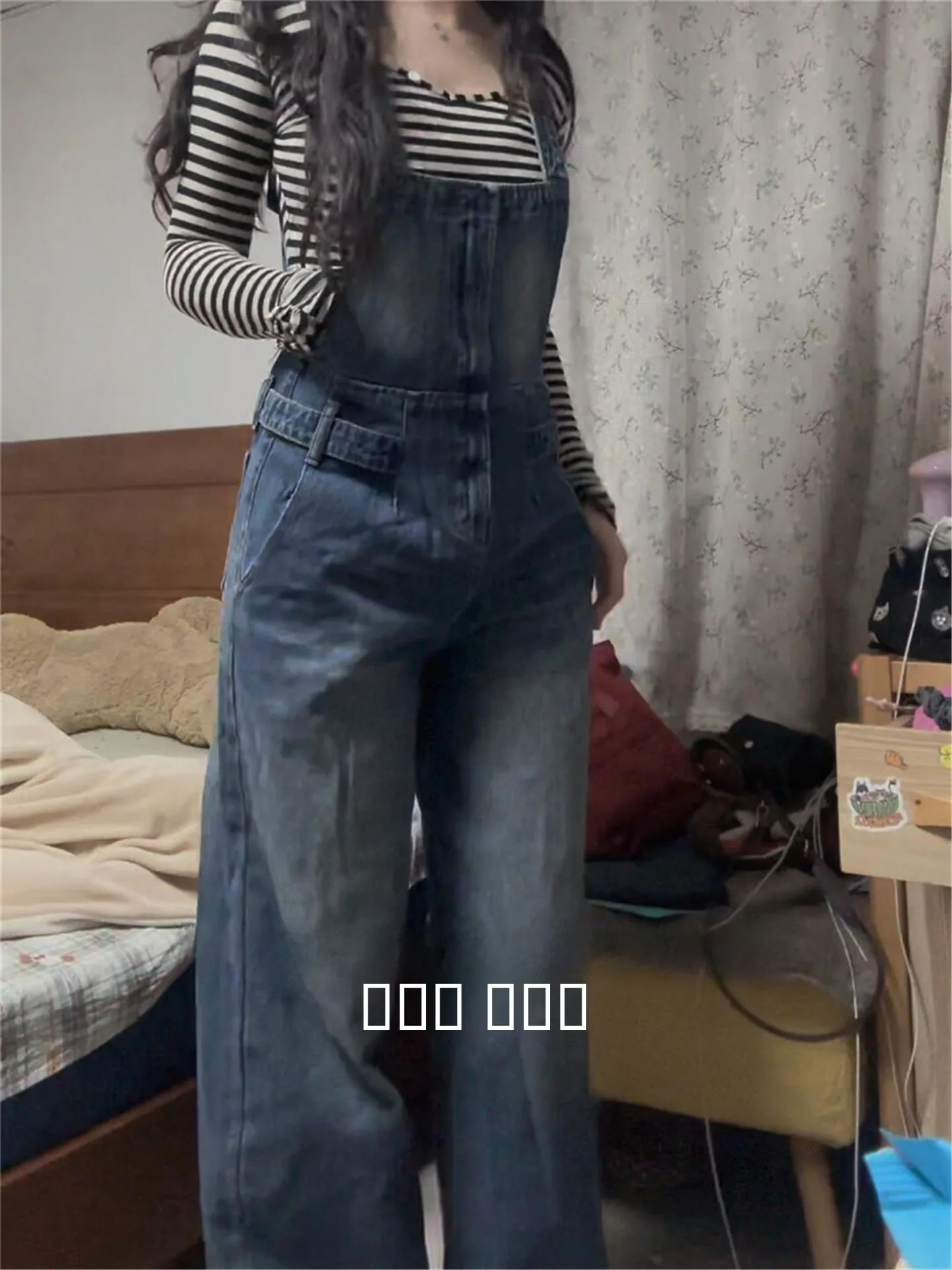 American Retro Blue Denim Overalls Women's Spring Autumn Pear ape Thi Legs Wide Hip Versatile Wide Leg Jumpsuit
American Retro Blue Denim Overalls Women's Spring Autumn Pear ape Thi Legs Wide Hip Versatile Wide Leg Jumpsuit