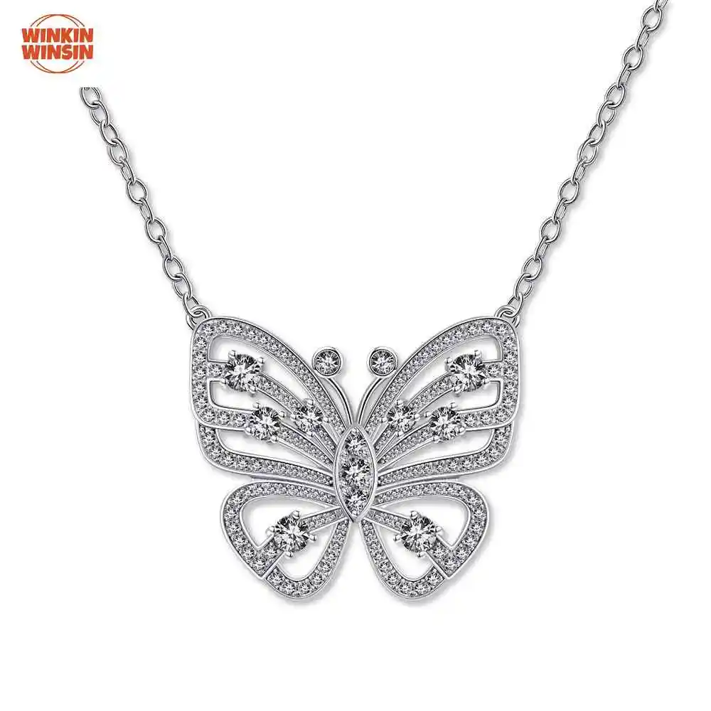 Winkin Winsin 925 Silver Butterfly Necklace for Women European and American Luxury Full Diamond Pendant Collarbone Chain
Winkin Winsin 925 Silver Butterfly Necklace for Women European and American Luxury Full Diamond Pendant Collarbone Chain