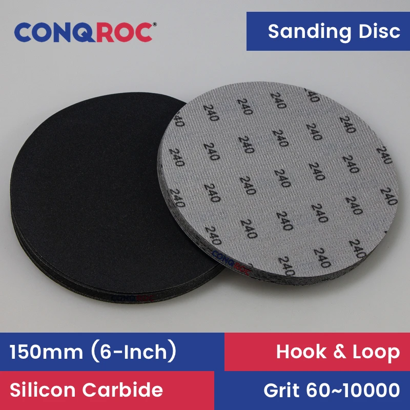 Sanding Discs 150mm 6-Inch Silicon Carbide Waterproof Wet and Dry Sanding Papers Hook and Loop 25-Piece Grit 60~10000
Sanding Discs 150mm 6-Inch Silicon Carbide Waterproof Wet and Dry Sanding Papers Hook and Loop 25-Piece Grit 60~10000