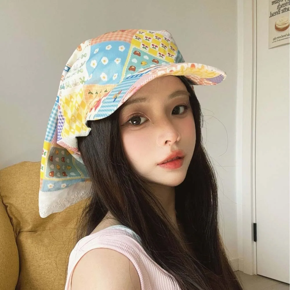 Driving Rural Style Headscarf Baseball Hat Lace Floral Scarf Peaked Cap Sunshade Cotton Triangle Headscarf Hat Streetwear
Driving Rural Style Headscarf Baseball Hat Lace Floral Scarf Peaked Cap Sunshade Cotton Triangle Headscarf Hat Streetwear