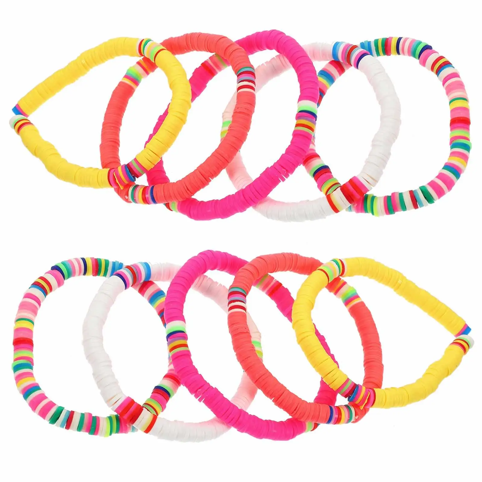10Pcs Polymer Clay Bracelet Elastic Rope Bohemian Women Jewelry Waterproof Stretchable Various Colors H
10Pcs Polymer Clay Bracelet Elastic Rope Bohemian Women Jewelry Waterproof Stretchable Various Colors H