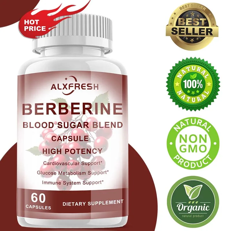 Berberine Capsules For Regulate Blood Sugar Improve Insulin Resistance Improve Blood Lipid Metabolism Support Intestinal Health
Berberine Capsules For Regulate Blood Sugar Improve Insulin Resistance Improve Blood Lipid Metabolism Support Intestinal Health