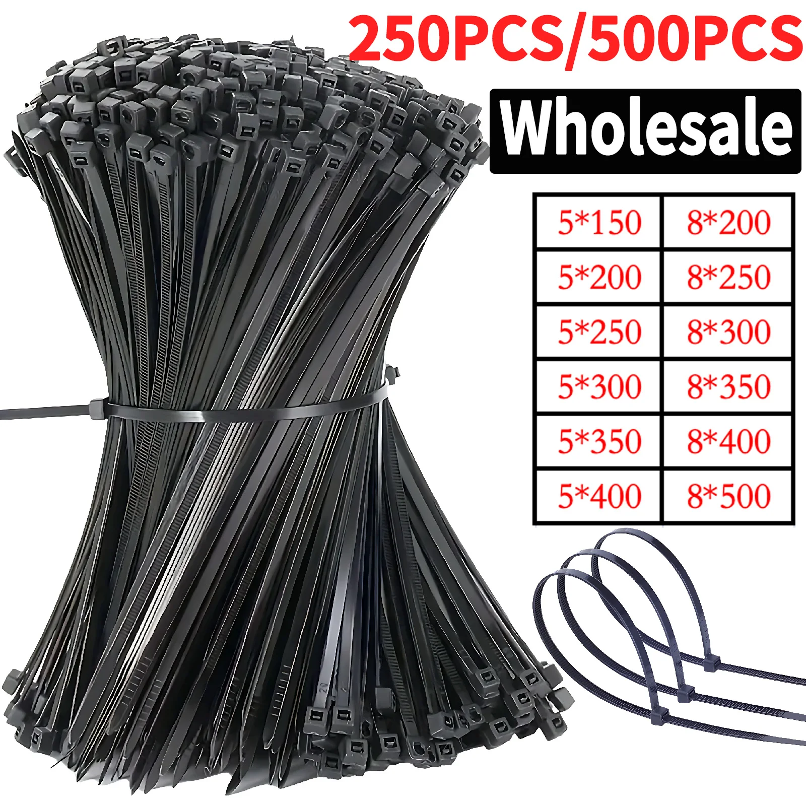 Bulk Self-Locking Nylon Cable Ties 5x200mm 500mm Black | Heavy Duty Weatherproof Zip Ties for Home/Factory Use
Bulk Self-Locking Nylon Cable Ties 5x200mm 500mm Black | Heavy Duty Weatherproof Zip Ties for Home/Factory Use