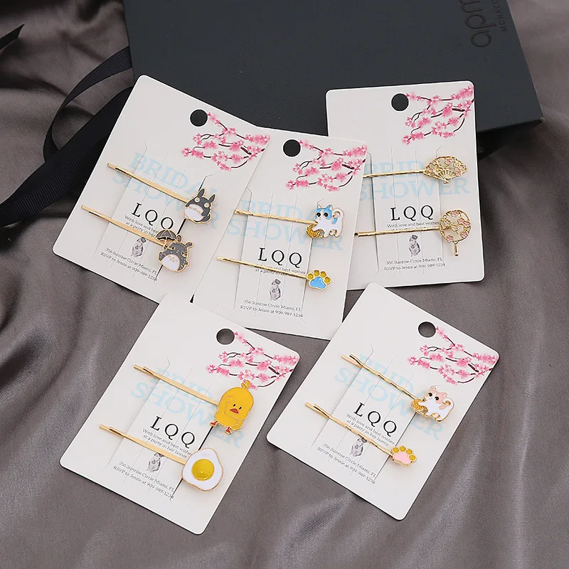 2PCS Set Cartoon Color Duck Egg Cat Rabbit Fan Hair Clips Cute Kawaii Sweet Fairy Girl Hairpin Bobby Pin Fashion Accessories
2PCS Set Cartoon Color Duck Egg Cat Rabbit Fan Hair Clips Cute Kawaii Sweet Fairy Girl Hairpin Bobby Pin Fashion Accessories
