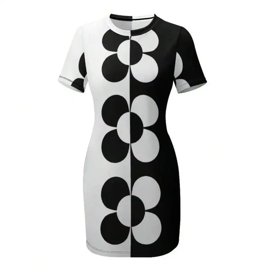 Womens Black And White Retro 1960s Floral Print Bodycon Dress Short Sleeve Round Neck
Womens Black And White Retro 1960s Floral Print Bodycon Dress Short Sleeve Round Neck