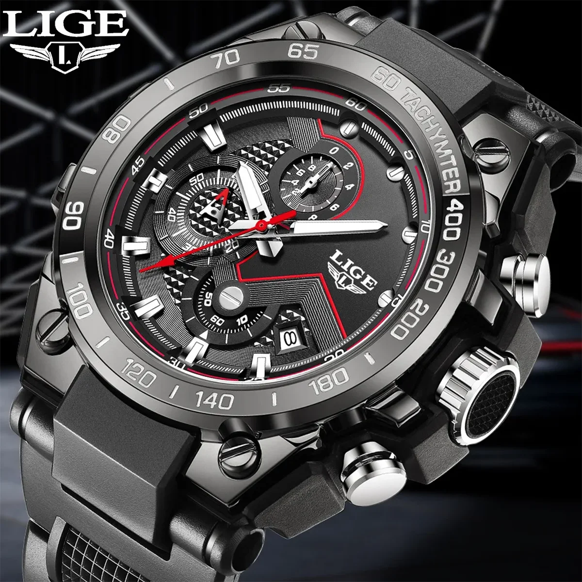 Военные часы LIGE для мужчин, водонепроницаемые светящиеся силиконовые мужские часы, кварцевые часы высокого качества, мужские часы с хронографом, Reloj Hombre
Военные часы LIGE для мужчин, водонепроницаемые светящиеся силиконовые мужские часы, кварцевые часы высокого качества, мужские часы с хронографом, Reloj Hombre