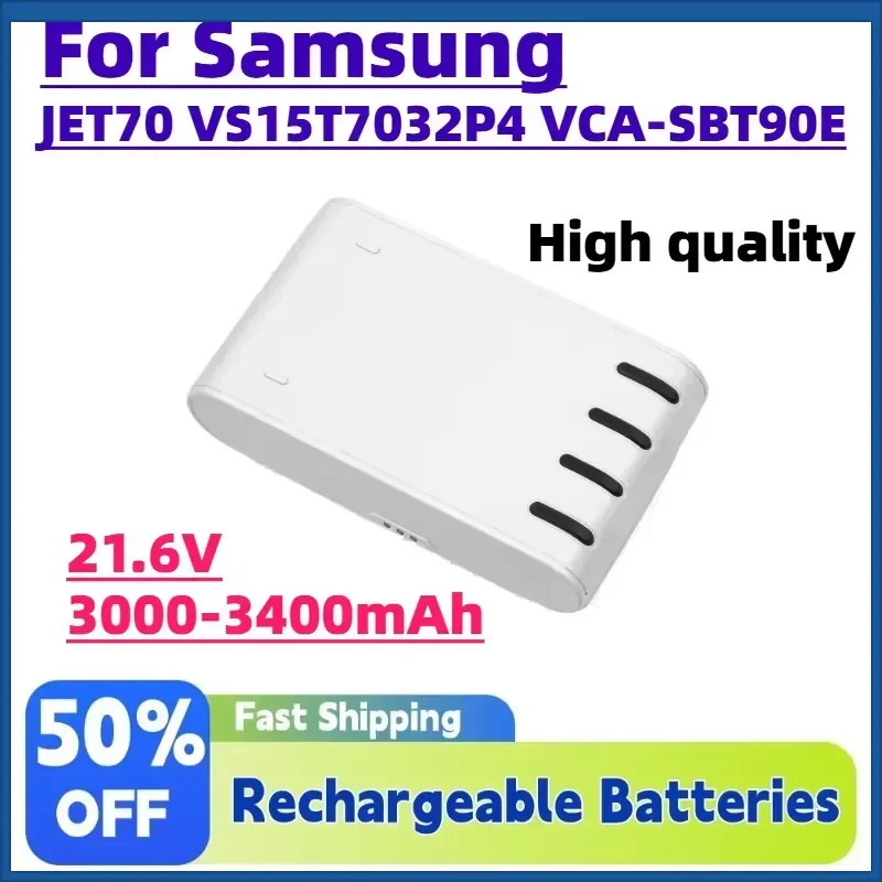 High quality 21.6V 3000-3400mAh Rechargeable Lithium Vacuum Cleaner Spare Batteries for Samsung JET70 VS15T7032P4 VCA-SBT90E
High quality 21.6V 3000-3400mAh Rechargeable Lithium Vacuum Cleaner Spare Batteries for Samsung JET70 VS15T7032P4 VCA-SBT90E