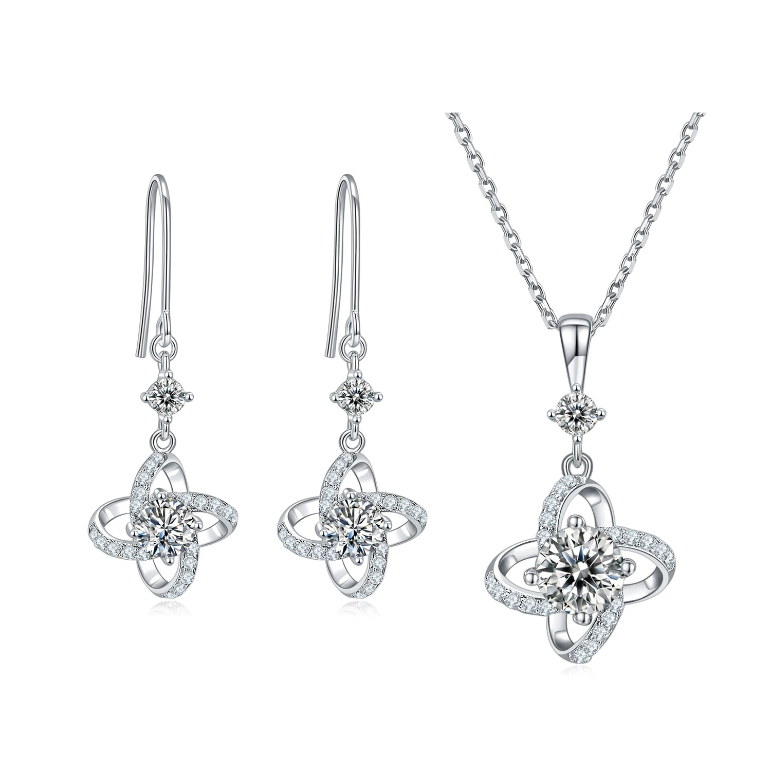 925 Sterling Silver 1CT Moissanite/Sapphire/Ruby/Emerald Diamond Round Cut Jewelry Set
925 Sterling Silver 1CT Moissanite/Sapphire/Ruby/Emerald Diamond Round Cut Jewelry Set