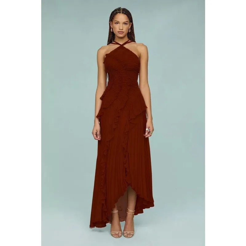 Sexy Fashionable Women's Clothing Cross Border European American Women Summer Pleated Neck Hanging Sexy Strapless Backless Dress
Sexy Fashionable Women's Clothing Cross Border European American Women Summer Pleated Neck Hanging Sexy Strapless Backless Dress