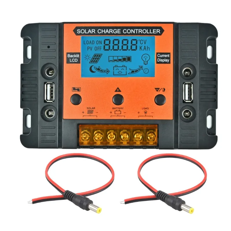 12V24V30A solar controller with four DC holes, backlight display screen, photovoltaic power generation charging controller
12V24V30A solar controller with four DC holes, backlight display screen, photovoltaic power generation charging controller