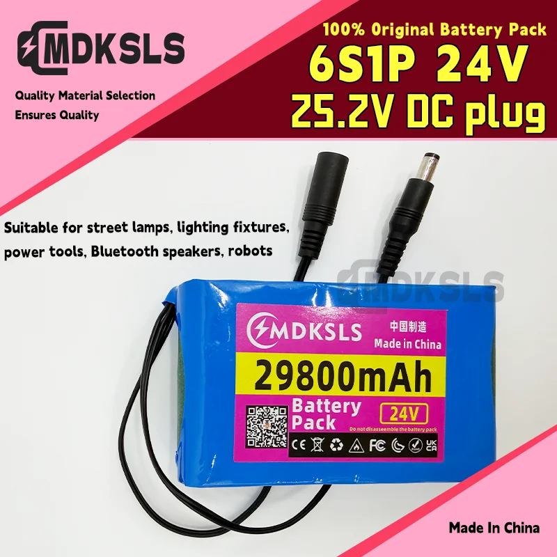 2026 New 24V 6S1P 29800mah Rechargeable Lithium Ion Battery Pack Capacity for CCTV Camera Monitor built-in BMSprotection board
2026 New 24V 6S1P 29800mah Rechargeable Lithium Ion Battery Pack Capacity for CCTV Camera Monitor built-in BMSprotection board