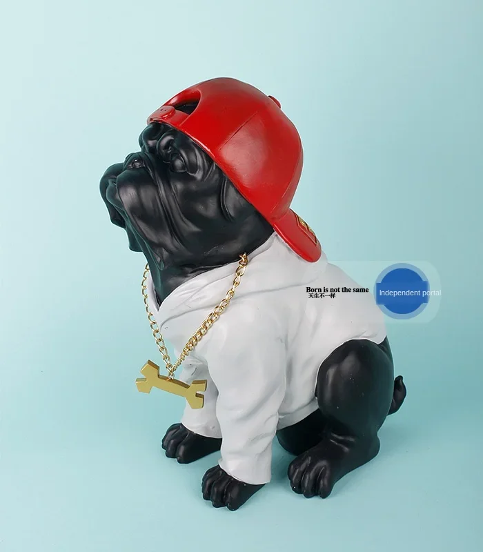 American Baseball Cap Hip-hop Rap Anthropomorphic Personalized & Creative British Bulldog Animal Decorations Home Decor
American Baseball Cap Hip-hop Rap Anthropomorphic Personalized & Creative British Bulldog Animal Decorations Home Decor