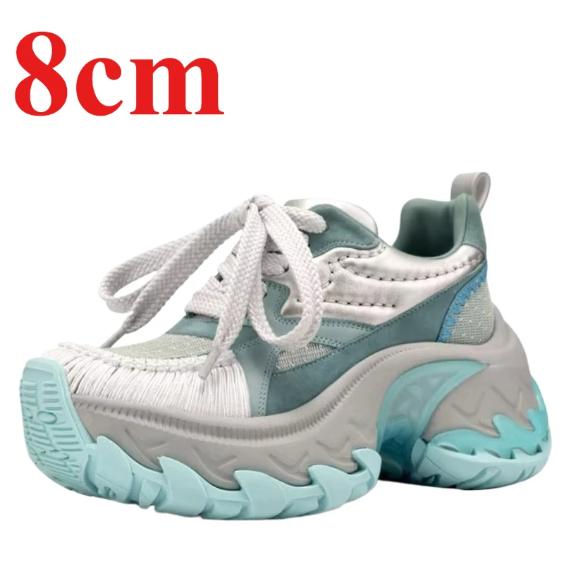 Street Fashiona Design Shoes for Women's Height Increased 8cm Genuine Leather Fabric Comfortable Casual Sports Thick Soled Shoes
Street Fashiona Design Shoes for Women's Height Increased 8cm Genuine Leather Fabric Comfortable Casual Sports Thick Soled Shoes