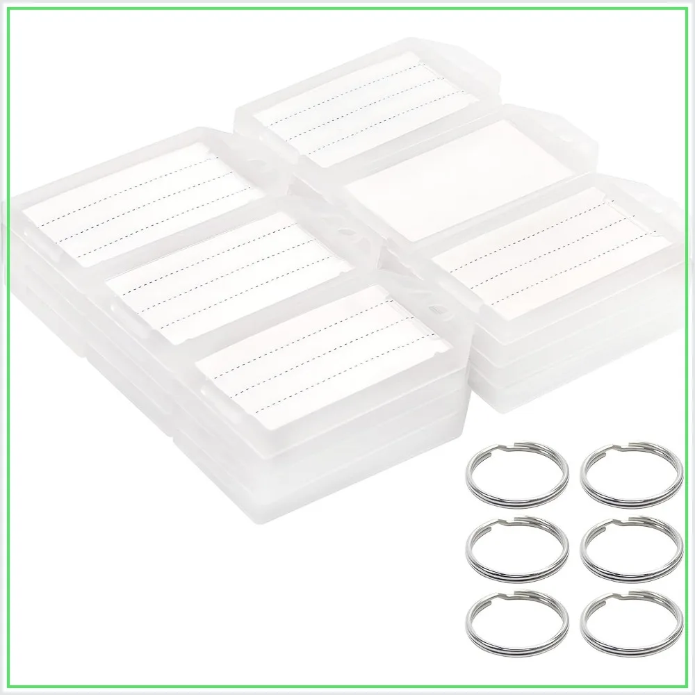 60 Pack Tough Key Tags with Clear Label Window and Strong Split Rings for Luggage, ID Identifiers
60 Pack Tough Key Tags with Clear Label Window and Strong Split Rings for Luggage, ID Identifiers