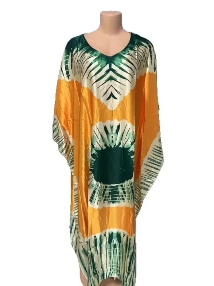 Comfortable plus Size Women's Dress Floral Print Loose Waist Long Skirt Batwing Sleeve V Neck Ankle Length Elegant Fashion
Comfortable plus Size Women's Dress Floral Print Loose Waist Long Skirt Batwing Sleeve V Neck Ankle Length Elegant Fashion