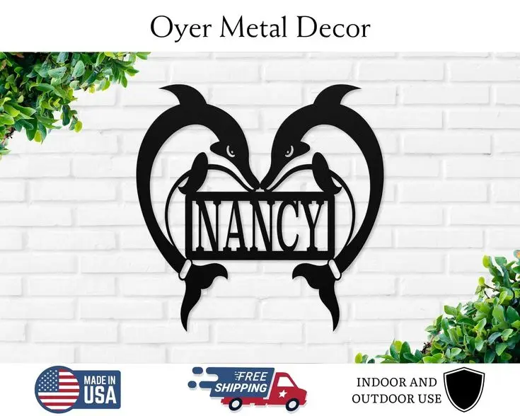 1pc dolphins love funny Customized Name Metal Wall Signs Iron Wall Plaque For Home Decor
1pc dolphins love funny Customized Name Metal Wall Signs Iron Wall Plaque For Home Decor
