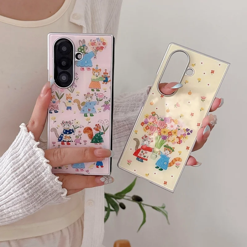 Fashion Glossy Glass Cute Flower Rabbit Painting Phone Case For Samsung Galaxy Z Fold 7 6 5 ZFold6 ZFold5 Cover Cartoon Cases Fu
Fashion Glossy Glass Cute Flower Rabbit Painting Phone Case For Samsung Galaxy Z Fold 7 6 5 ZFold6 ZFold5 Cover Cartoon Cases Fu