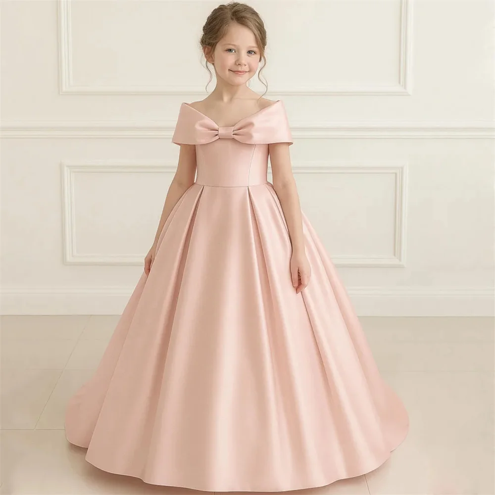 Princess Strapless A Line Long Flower Girl Dress Wedding Long Ball Customized Elegant Bow First Communion Dress New 2026
Princess Strapless A Line Long Flower Girl Dress Wedding Long Ball Customized Elegant Bow First Communion Dress New 2026