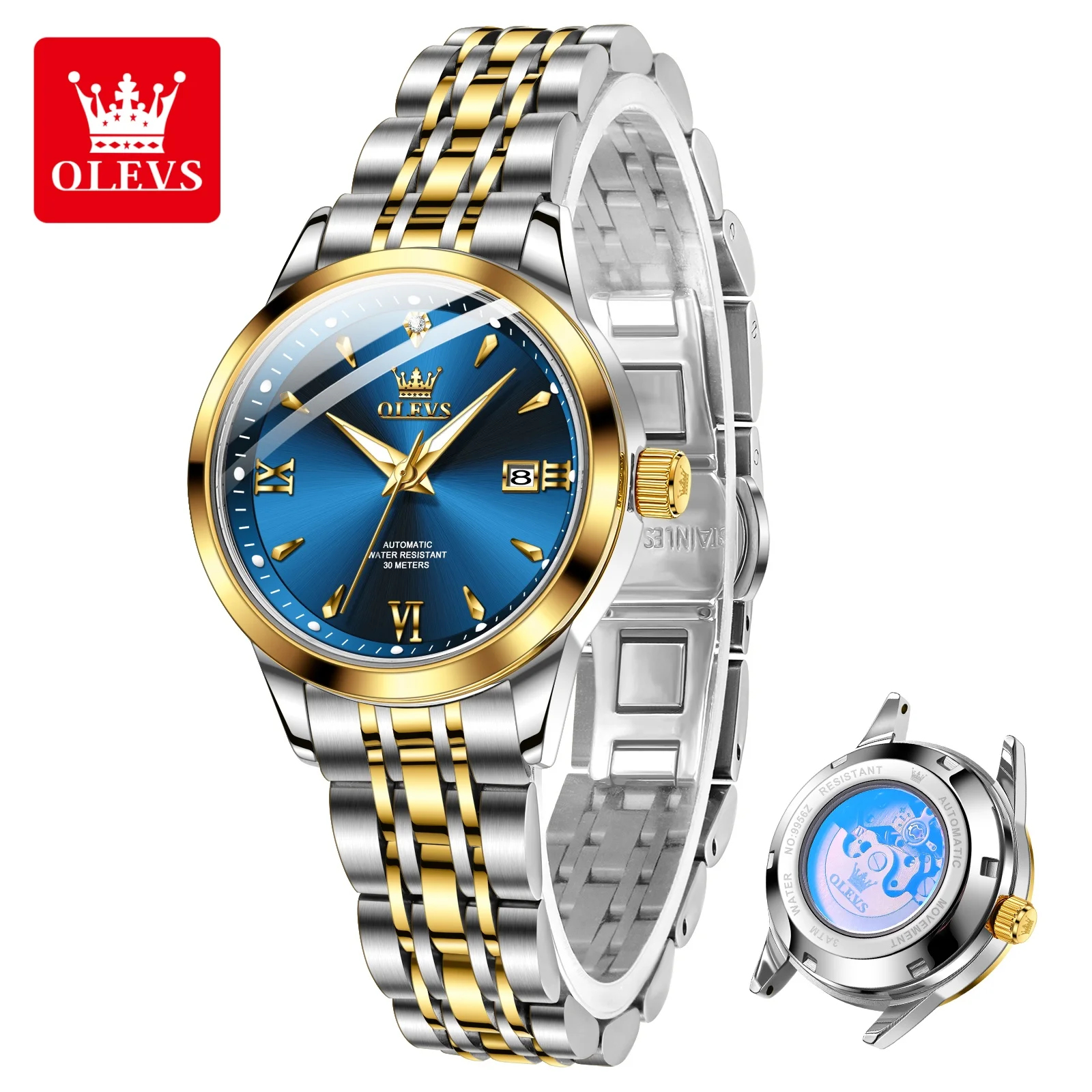 OLEVS 9956 Elegant Luxury Mechanical Watch Waterproof Luminous Automatic Date Watches for Woman Box Gift Reloj
OLEVS 9956 Elegant Luxury Mechanical Watch Waterproof Luminous Automatic Date Watches for Woman Box Gift Reloj