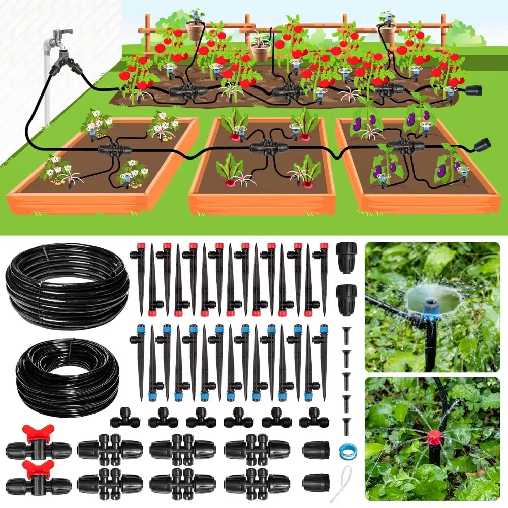 240FT Drip Irrigation Kit with Quick-Connect for Greenhouse, Yard, Lawn, Plant Watering System
240FT Drip Irrigation Kit with Quick-Connect for Greenhouse, Yard, Lawn, Plant Watering System
