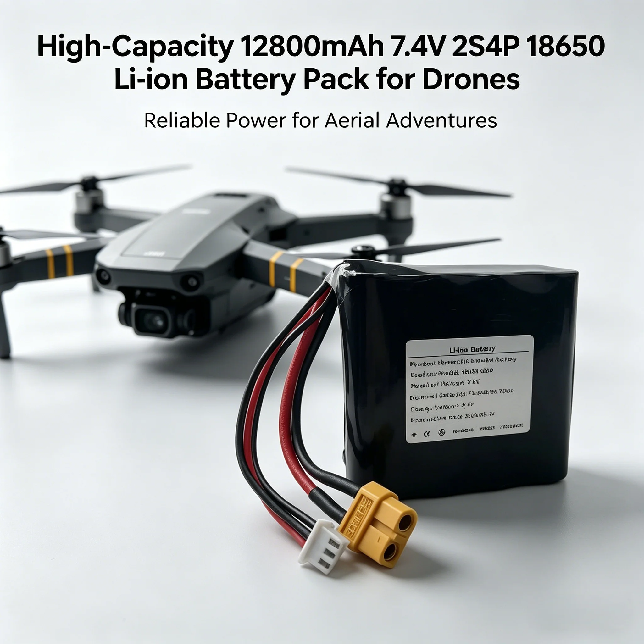 18650 2S4P battery pack UAV Li-ion Rechargeable Battery 7.4V 12.8Ah For Various RC Airplane Drone Quadrotor XH2.54-3P XT60
18650 2S4P battery pack UAV Li-ion Rechargeable Battery 7.4V 12.8Ah For Various RC Airplane Drone Quadrotor XH2.54-3P XT60
