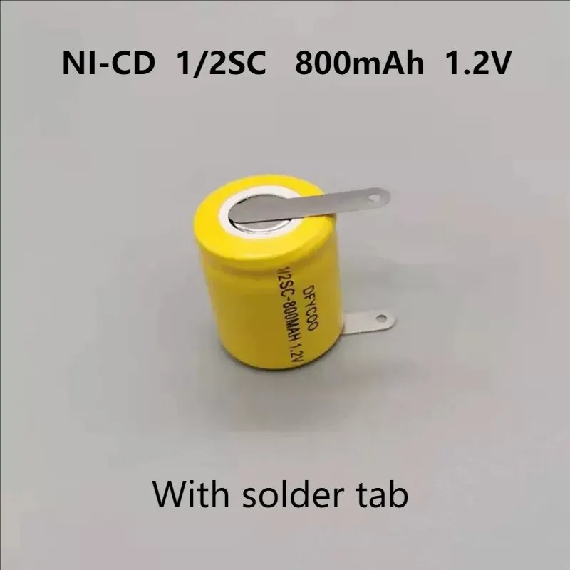 1.2V 1/2SC 800Mah for Ni-cd Rechargeable Battery
1.2V 1/2SC 800Mah for Ni-cd Rechargeable Battery