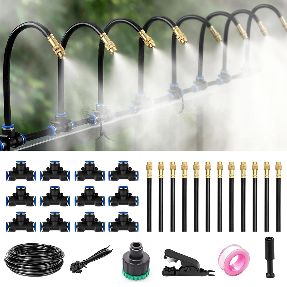 10M DIY Universal Garden Irrigation Spray Kit, Adjustable Misting Cooling System for Patio/Flowers/Plants Watering Free Bending
10M DIY Universal Garden Irrigation Spray Kit, Adjustable Misting Cooling System for Patio/Flowers/Plants Watering Free Bending