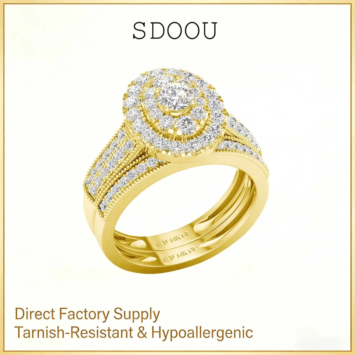 SDOOU 2PCS Luxury 14K Gold Filled Round Moissanite Wedding Ring Set With Certificate Shining Engagement Jewelry Gifts for Women
SDOOU 2PCS Luxury 14K Gold Filled Round Moissanite Wedding Ring Set With Certificate Shining Engagement Jewelry Gifts for Women