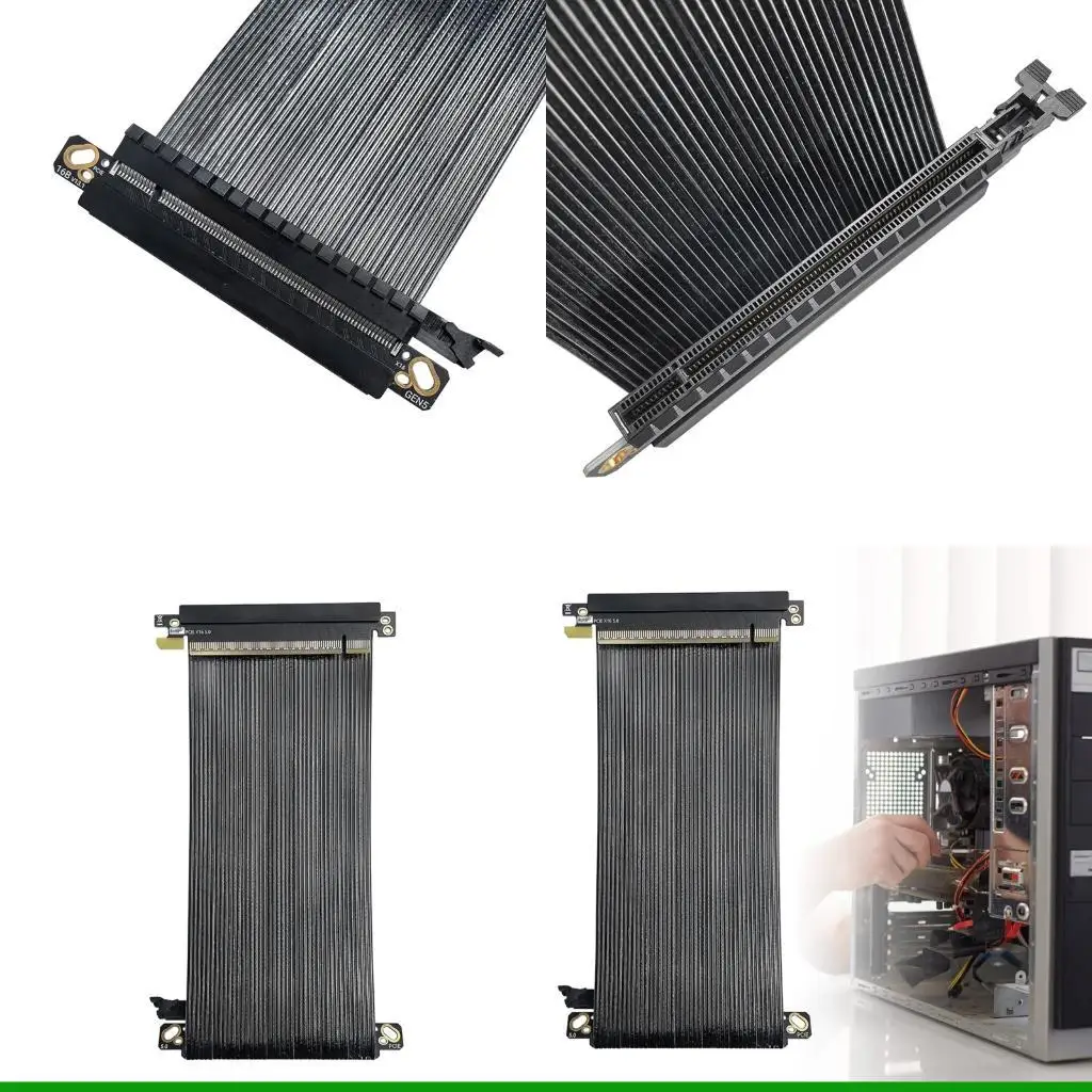 U55C Two Reverse Orientation PCIe 5.0 X16 Risers Cable 15cm Low Dielectrics 64GT/s Transfer ITXs Case Solution
U55C Two Reverse Orientation PCIe 5.0 X16 Risers Cable 15cm Low Dielectrics 64GT/s Transfer ITXs Case Solution