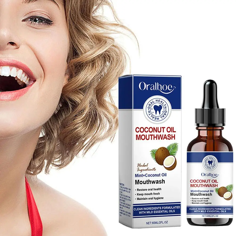 60ML Coconut Mint Oil Oral Fresh Mouthwash Bad Breath Tooth Stain Remover Fresh Health Tooth Cleaning Liquid Oral Care
60ML Coconut Mint Oil Oral Fresh Mouthwash Bad Breath Tooth Stain Remover Fresh Health Tooth Cleaning Liquid Oral Care