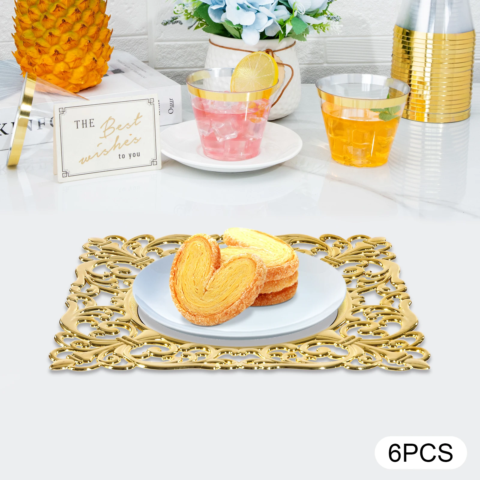 Набор из 6 золотых зеркальных подставок под тарелки, 11,8 дюймов, из полипропилена и акрила, декоративные тарелки для стола, квадратные тарелки с рельефным узором для свадеб, банкетов и вечеринок
Набор из 6 золотых зеркальных подставок под тарелки, 11,8 дюймов, из полипропилена и акрила, декоративные тарелки для стола, квадратные тарелки с рельефным узором для свадеб, банкетов и вечеринок