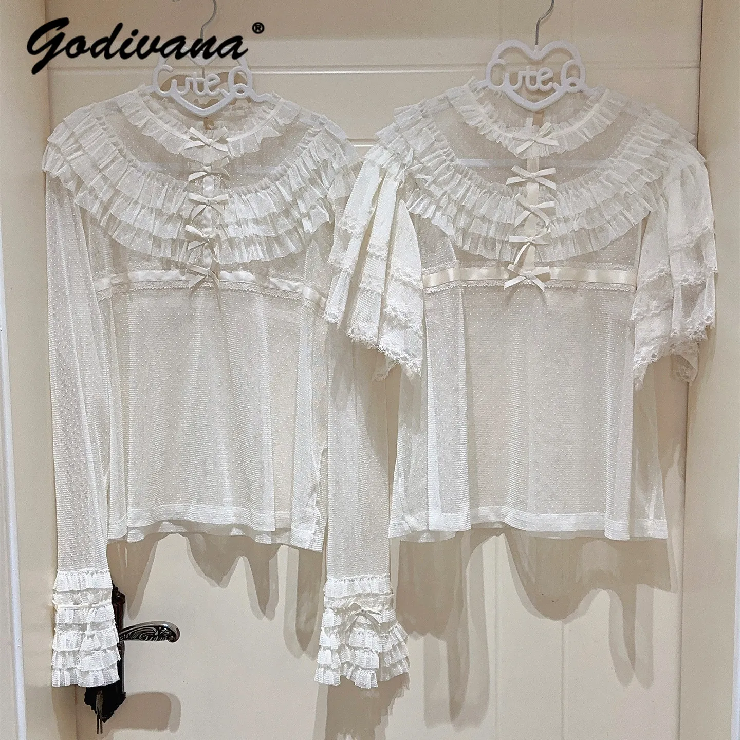 Lolita Inner Gauze Shirt New Spring Summer Flying Sleeves and Long Sleeves Mesh Blouse Lolita Tops
Lolita Inner Gauze Shirt New Spring Summer Flying Sleeves and Long Sleeves Mesh Blouse Lolita Tops