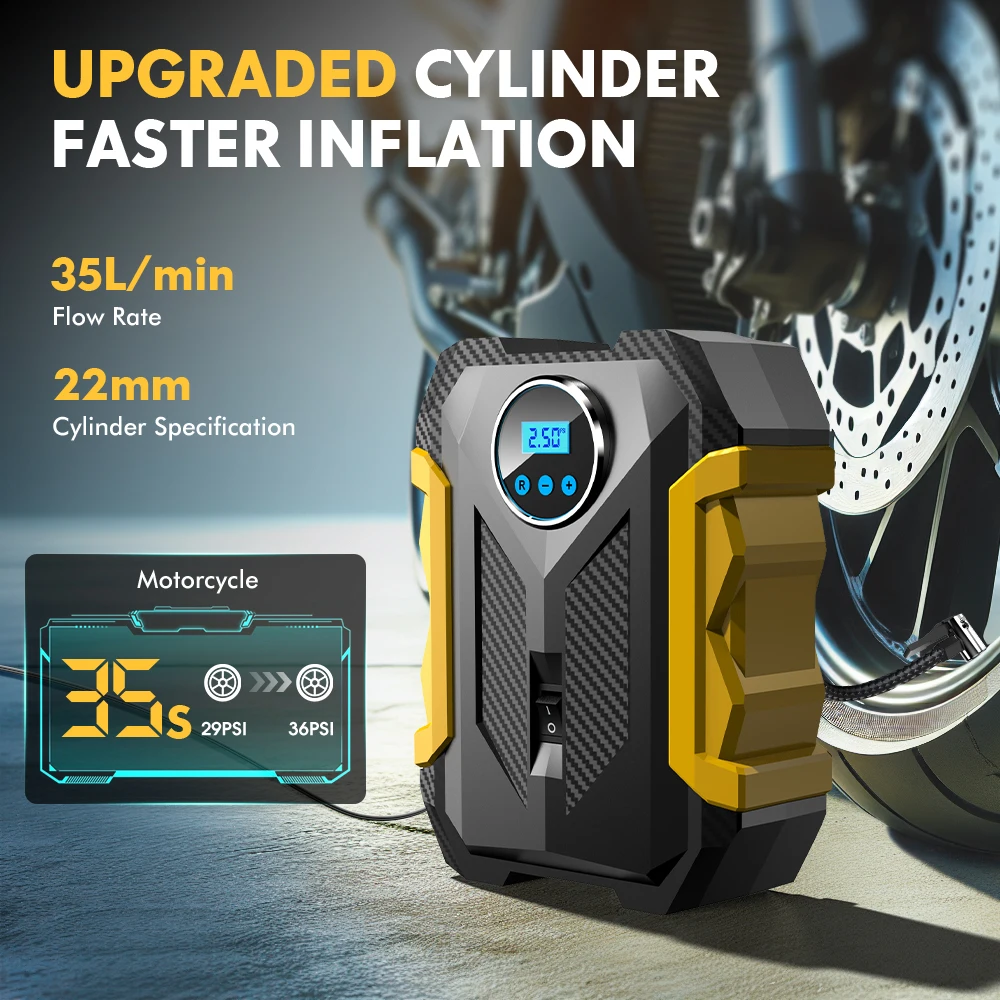 Портативный компрессор Carsun Precise Pressure - быстродействующий насос для накачивания шин автомобилей, мотоциклов, велосипедов, футбольных и баскетбольных мячей
Портативный компрессор Carsun Precise Pressure - быстродействующий насос для накачивания шин автомобилей, мотоциклов, велосипедов, футбольных и баскетбольных мячей