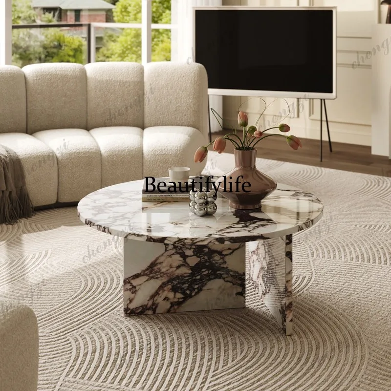French Caracatta purple natural marble coffee table, round living room Italian luxury stone coffee table
French Caracatta purple natural marble coffee table, round living room Italian luxury stone coffee table