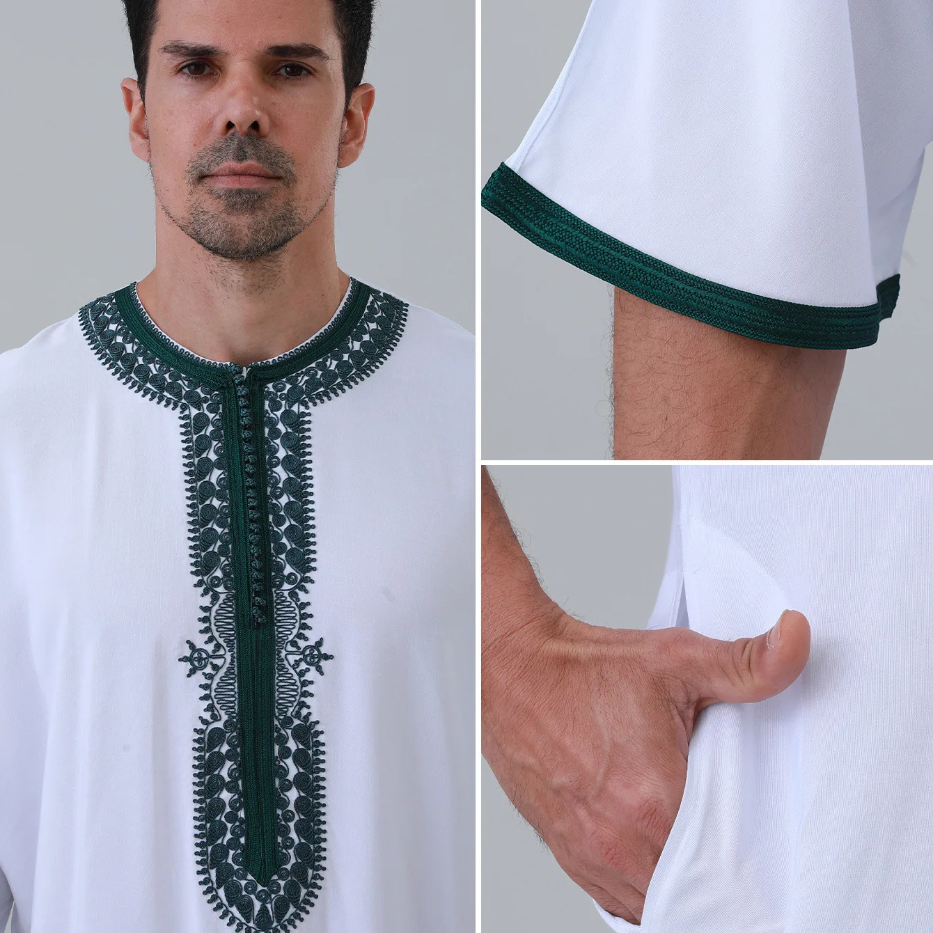 White Jubba Thobe Men Robe Saudi Arab Kaftan Dubai Abaya Embroidery Muslim Dress Eid Daffah Dishdasha Traditional Islam Clothing
White Jubba Thobe Men Robe Saudi Arab Kaftan Dubai Abaya Embroidery Muslim Dress Eid Daffah Dishdasha Traditional Islam Clothing